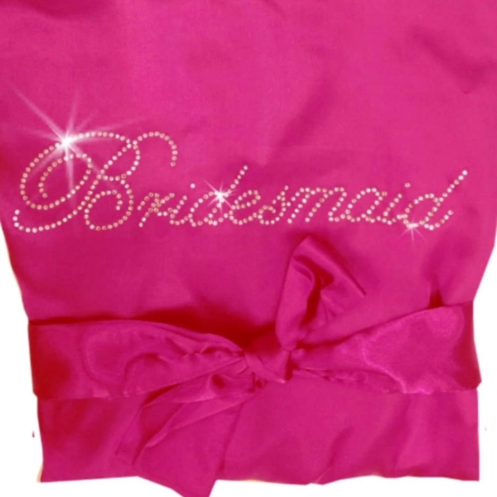 NWOT Hot Pink Bridesmaid Silk Robe